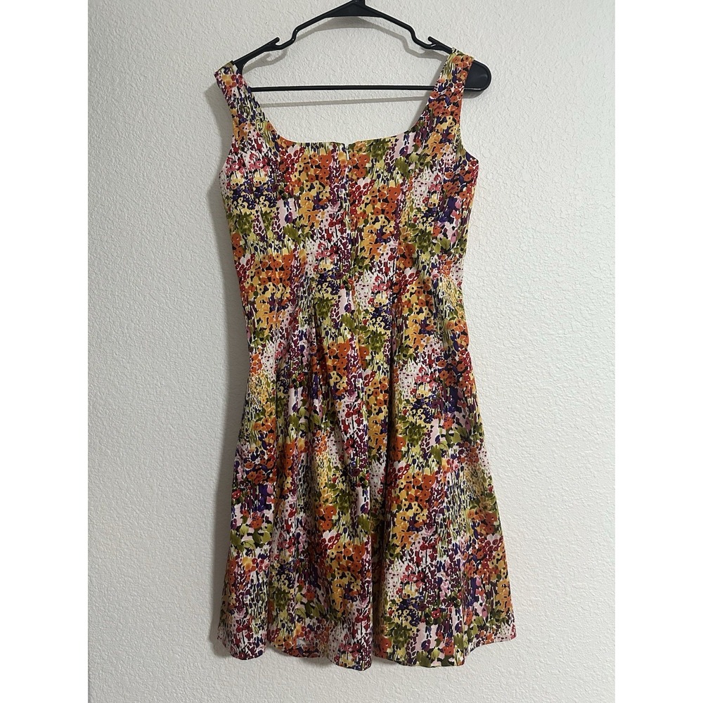 Nine West Dress Floral Multicolor  Sleeveless Size 8 Cotton Fit & Flare Summer - Picture 6 of 6
